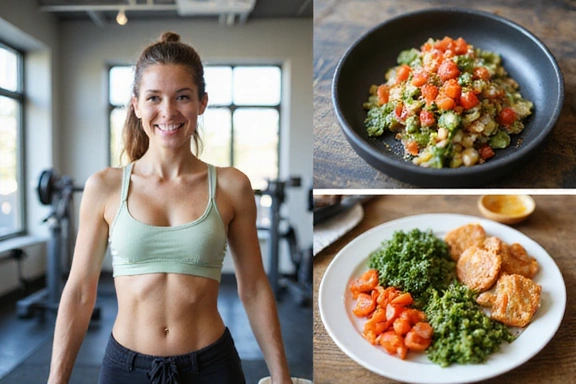 A person exercising and eating healthy, symbolizing weight management.